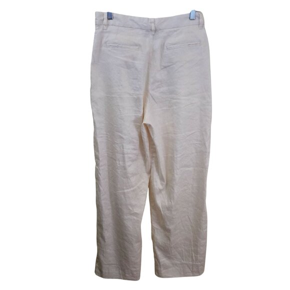 Anthropologie Corey Lynn Calter Pleated Wide Leg Linen Blend Pants Size M - Picture 3 of 7